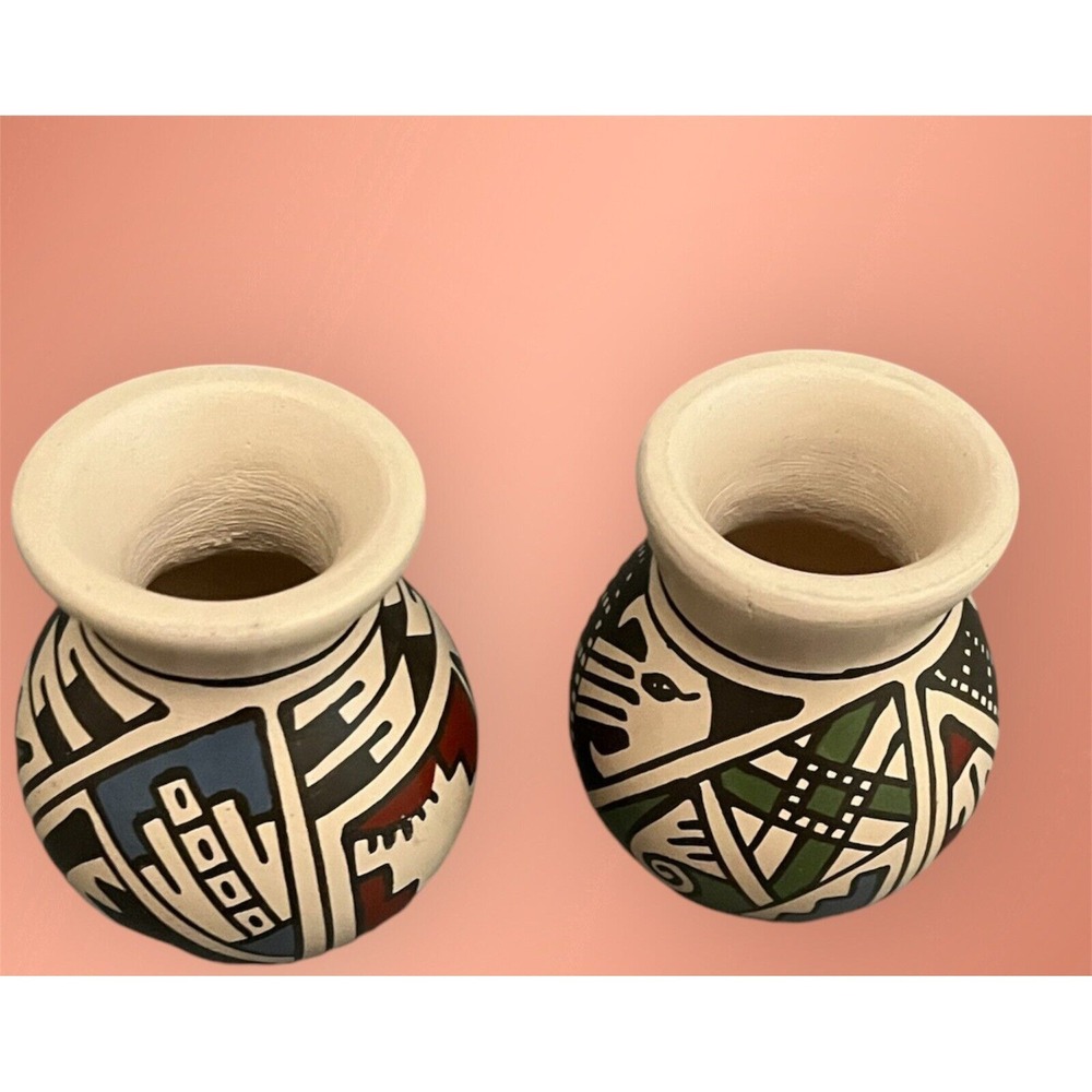 Mata Ortiz Pottery RRR Reydesel Reyes Roque Miniature Ollas Jars Clay Art Mexico - Picture 3 of 10